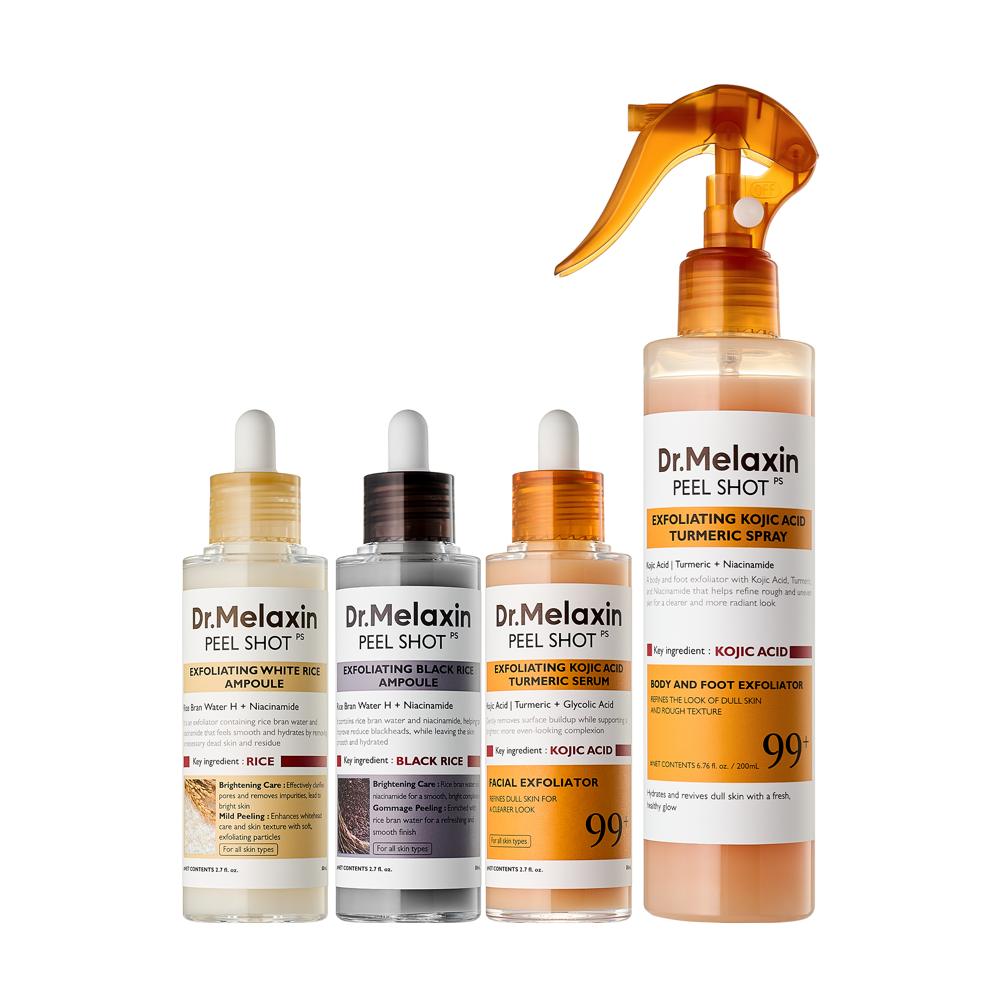 Dr.Melaxin Peel Shot Glow Rice Ampoule Duo & Kojic Acid Duo