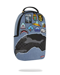 DENIM TEAR 3 AM PATCHES BACKPACK