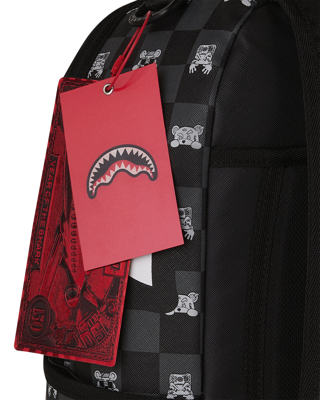 GRAY PEEKING CHARACTER CHECK DLXSV BACKPACK