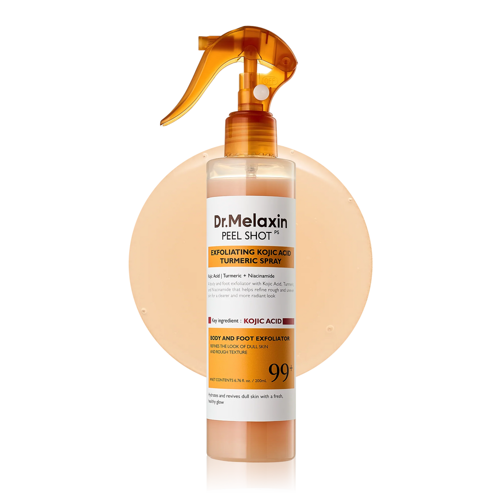 Dr.Melaxin Body Keratin CareKojic Acid Turmeric Spray withAHA & PHA, Gentle BodyBrightening & ExfoliatingPeeling Solution for Dead SkinCells & Texture, KoreanSkincare,6.76 fl.o
