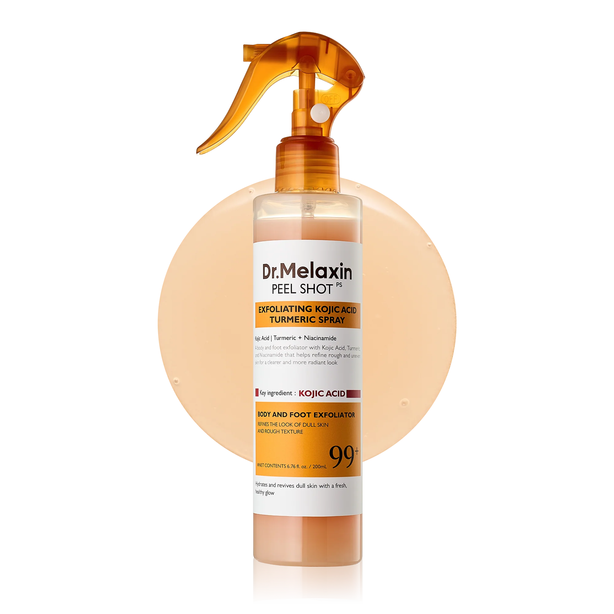 Dr.Melaxin Body Keratin CareKojic Acid Turmeric Spray withAHA & PHA, Gentle BodyBrightening & ExfoliatingPeeling Solution for Dead SkinCells & Texture, KoreanSkincare,6.76 fl.o