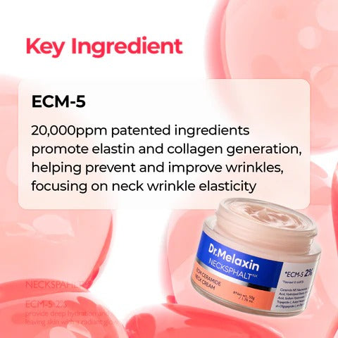 Dr.Melaxin Necksphalt FirmingCream with ECM-5 20,000ppm,Firming & Lifting Neck Creamfor Wrinkles & Sagging Skin,Ceramide & Collagen forElasticity & Radiant Glow