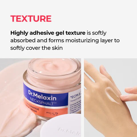 Dr.Melaxin Necksphalt FirmingCream with ECM-5 20,000ppm,Firming & Lifting Neck Creamfor Wrinkles & Sagging Skin,Ceramide & Collagen forElasticity & Radiant Glow