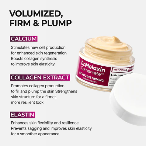 Dr.Melaxin Calcium IntenseFirming Cream with Collagen &Elastin, Lifting & VolumizingFace Cream for Sagging Skin,Niacinamide for Plumping Care