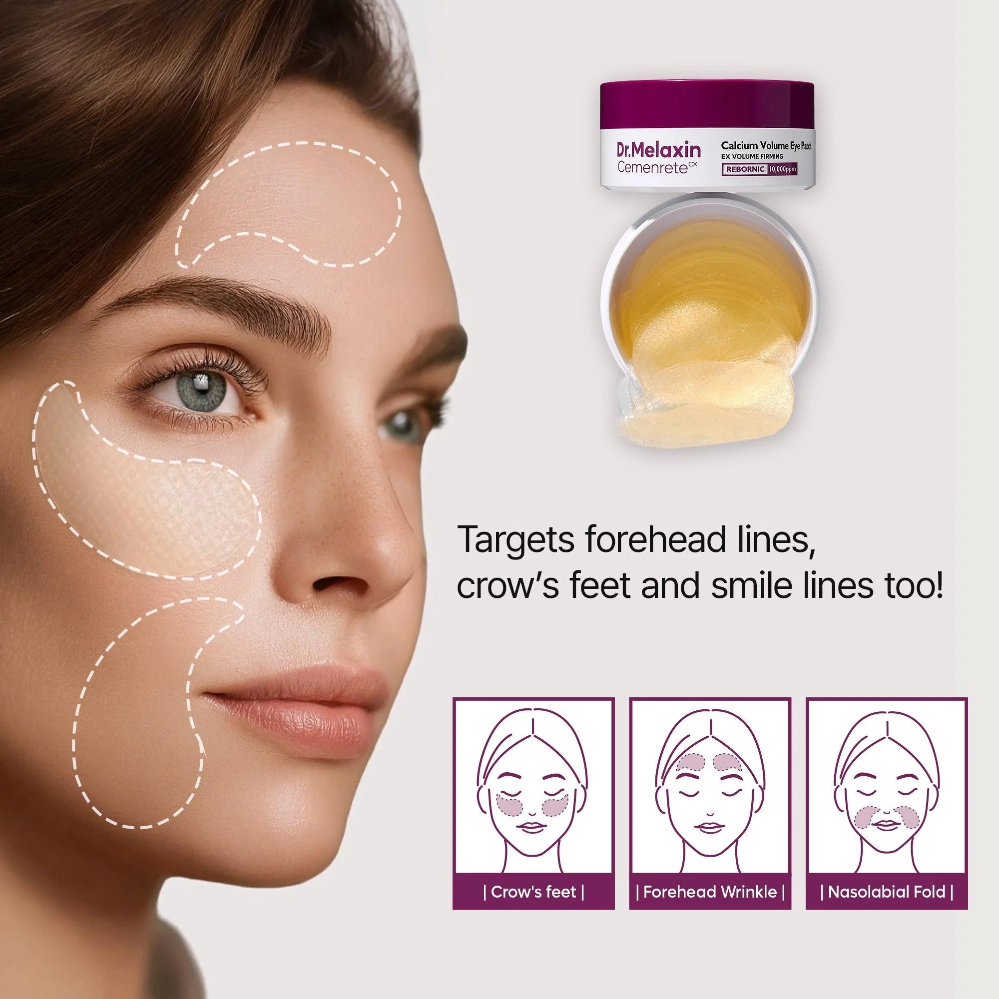 Dr.Melaxin Calcium VolumeMulti Balm+Eye Patch 60eaKorean Skin Care Cosmeticswith Collagen Extract ElasticityEye Shield Skin Repair